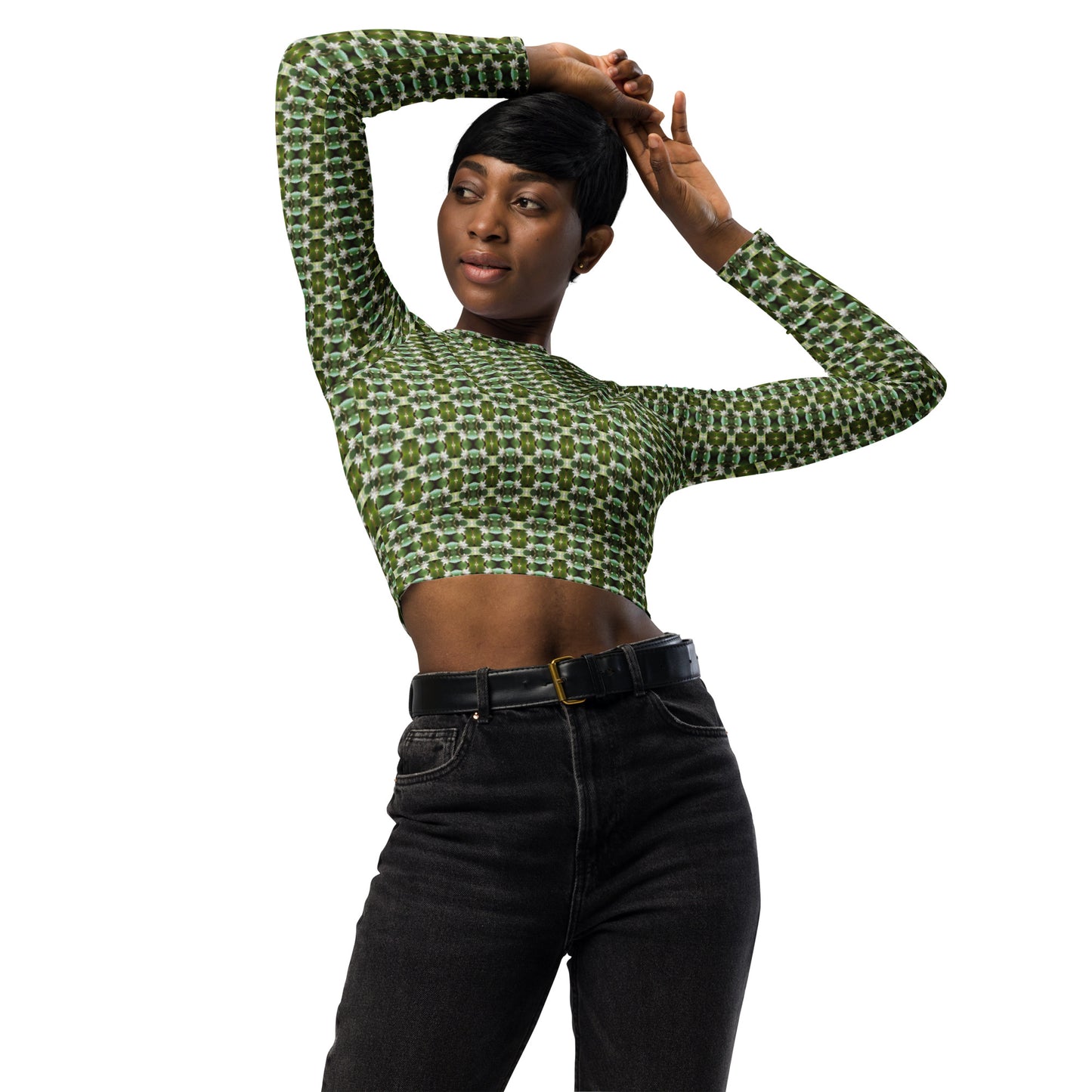Recycled long-sleeve crop top - eco