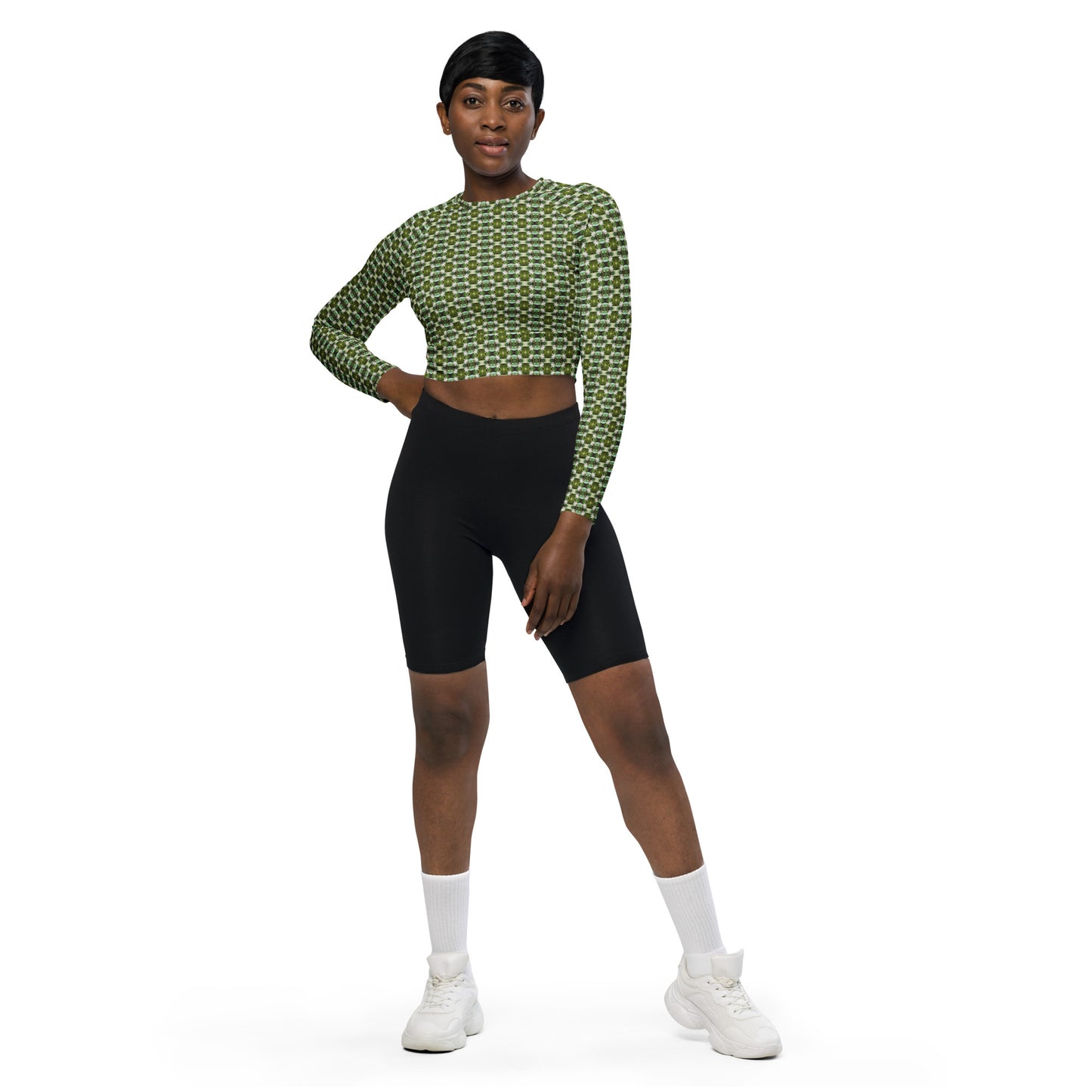 Recycled long-sleeve crop top - eco