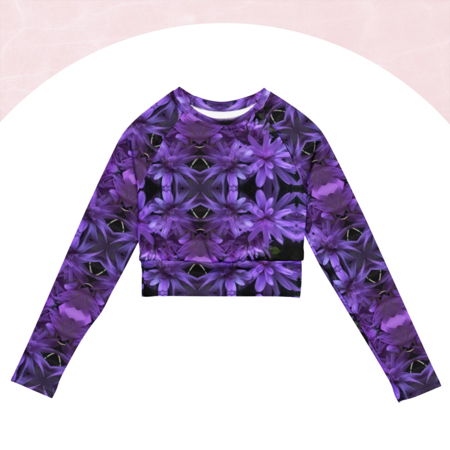 Recycled long-sleeve crop top