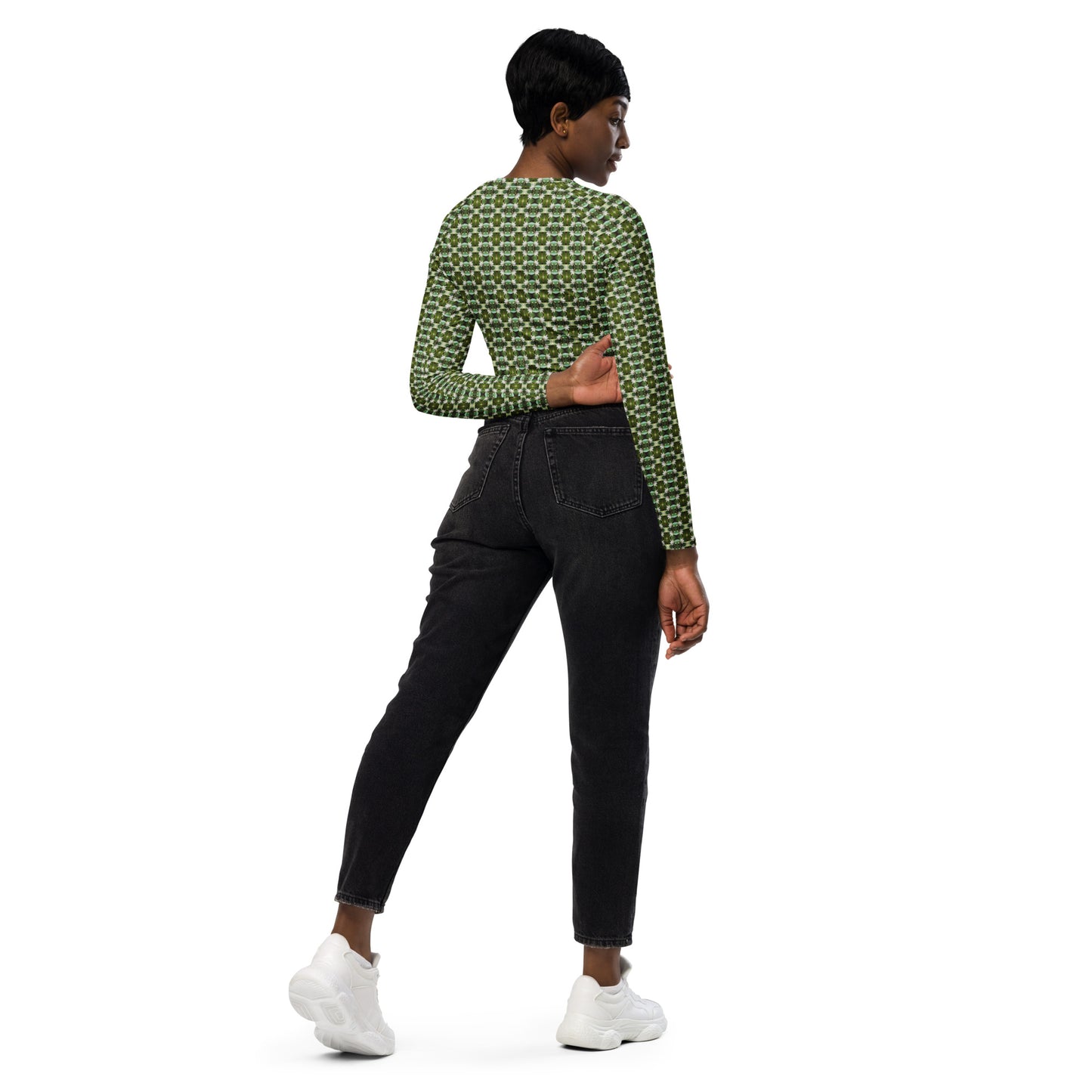 Recycled long-sleeve crop top - eco
