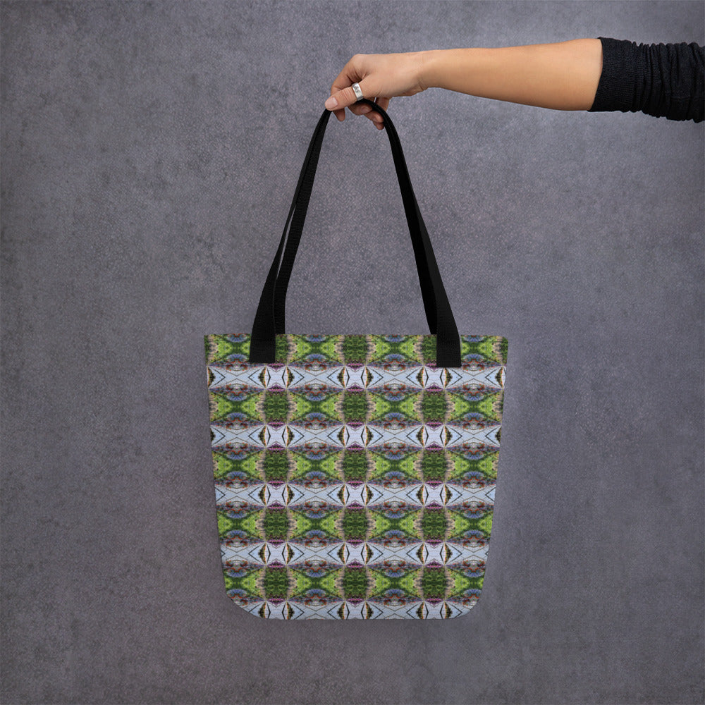 Tote Bag with psychedelic greenhouse pattern