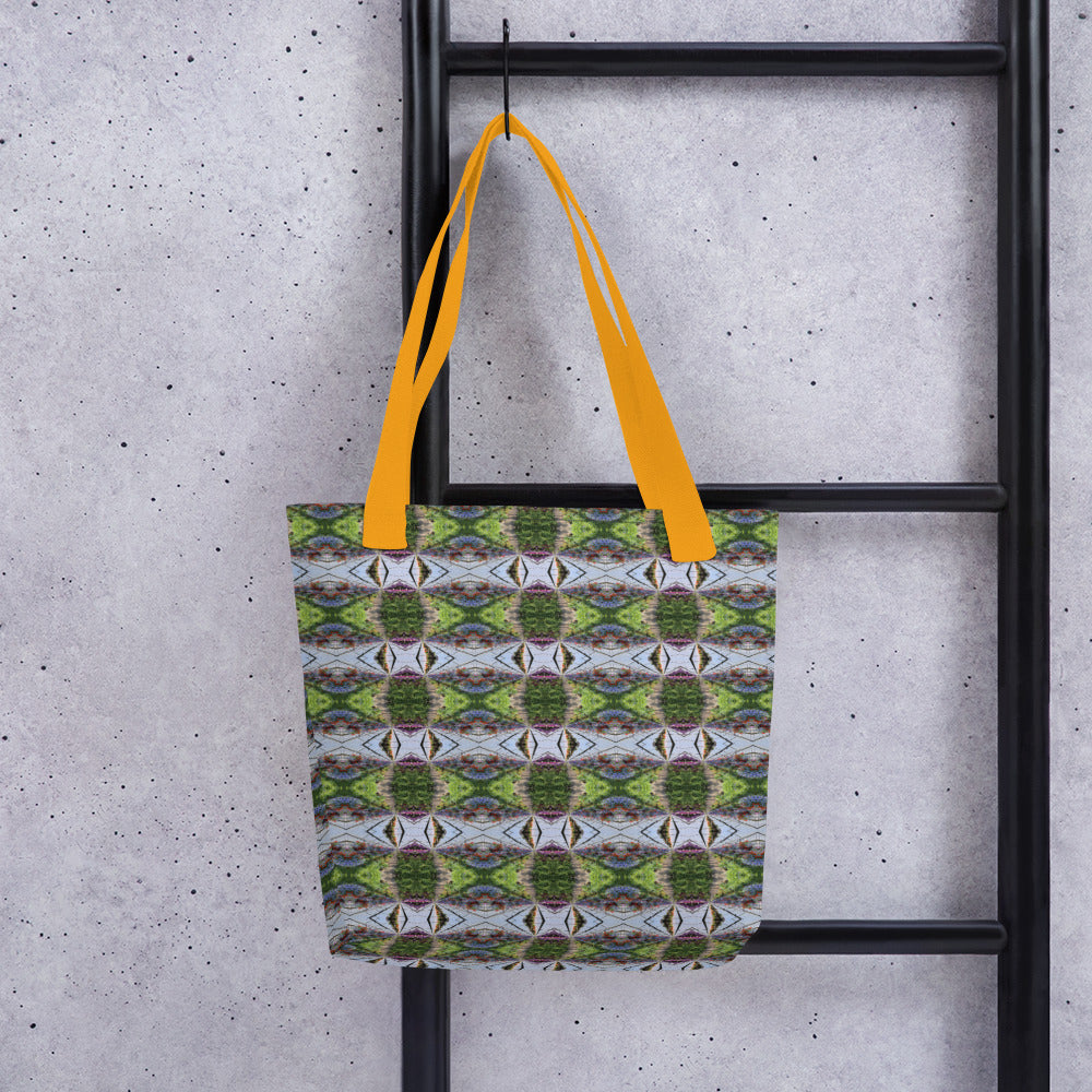 Tote Bag with psychedelic greenhouse pattern